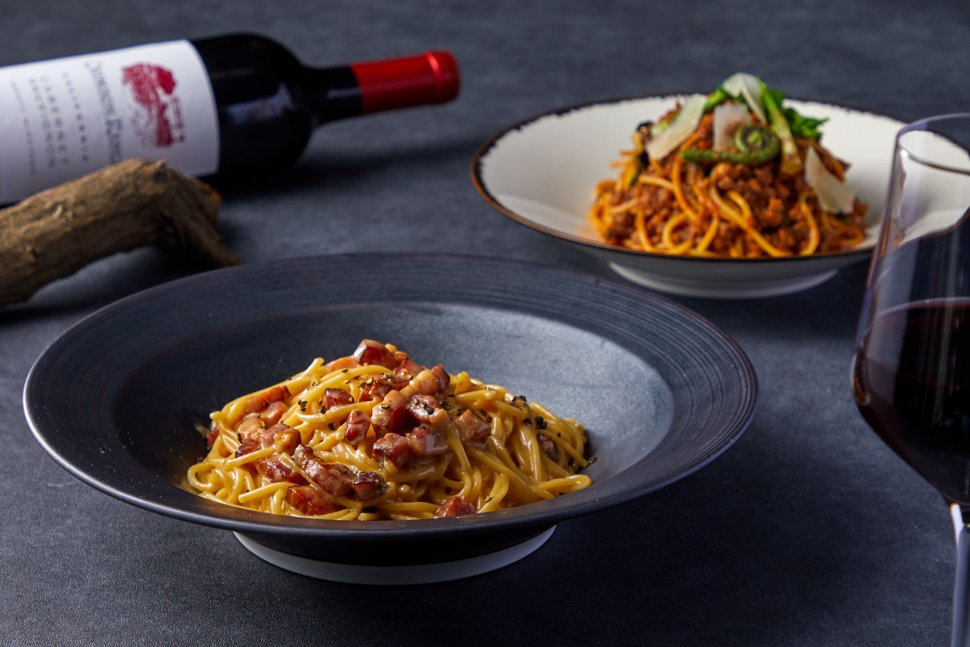 pasta, dining, food photography, wine