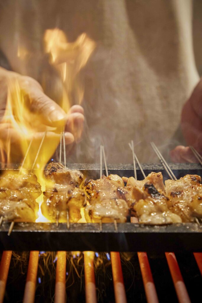 cooking yakitori