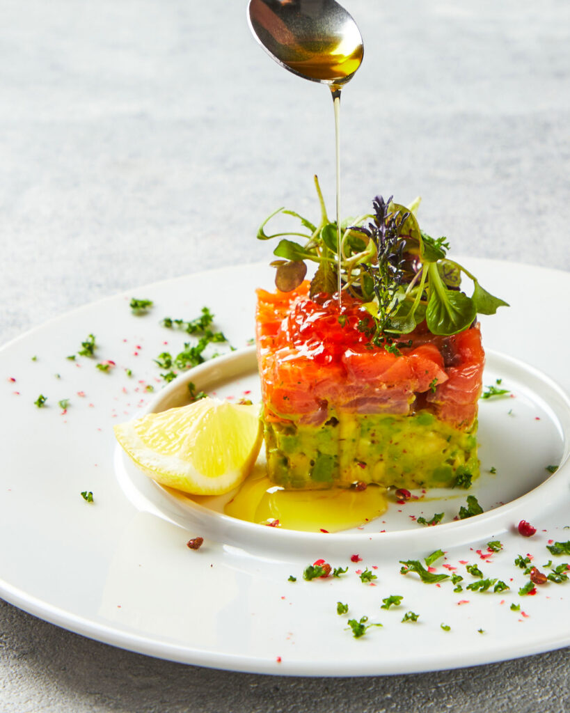 salmon, salad, terrine